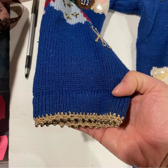 Vintage 90s-80s blue angels 💙 holiday ugly sweater contest winner 🏆 Christmas - Picture 4 of 10